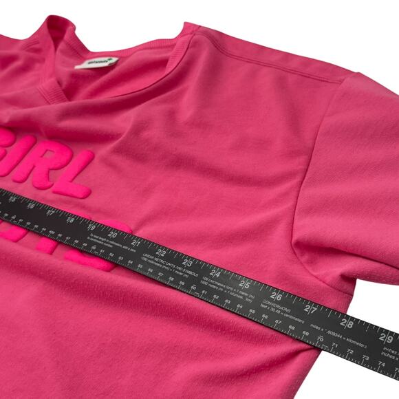 GIRL SCOUTS Women's 2X Neon Pink Puff Lettering Pullover Lounge Sweatshirt Cozy - Picture 6 of 8